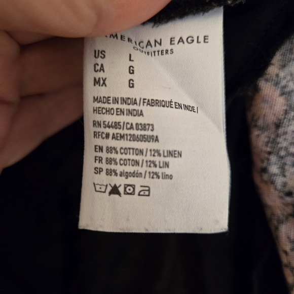 American Eagle Floral Linen Blend Pleated Mini Skirt Size Large - Picture 6 of 6